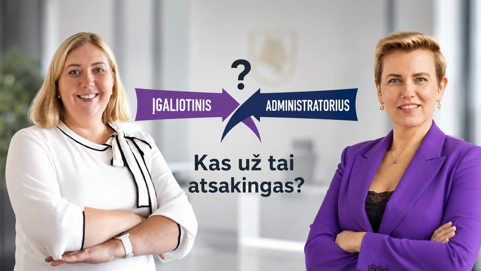 Evaldas Jablonskas apie VVTAT: vartotojų gynėja ar biurokratinė siena, kairėje direktorės pavaduotoja Aida Gasiūnaitė-Stavginskienė, dešinėje direktorė Goda Aleksaitė